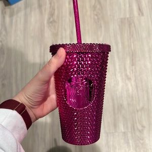 ✨NEW✨Starbucks Holiday 2022 ‘Sangria Bling’ Metallic Chrome Studded Tumbler